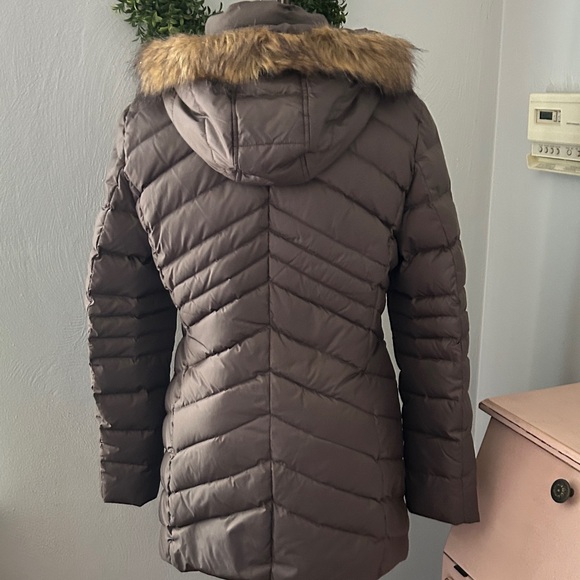 Marc New York Women's Brown Quilted Jacket with Faux‎ Fur Hood large - Picture 4 of 7